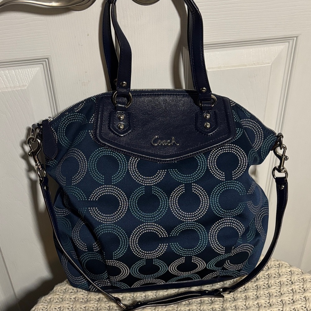 Coach Ashley Dotted OP Art North South Satchel